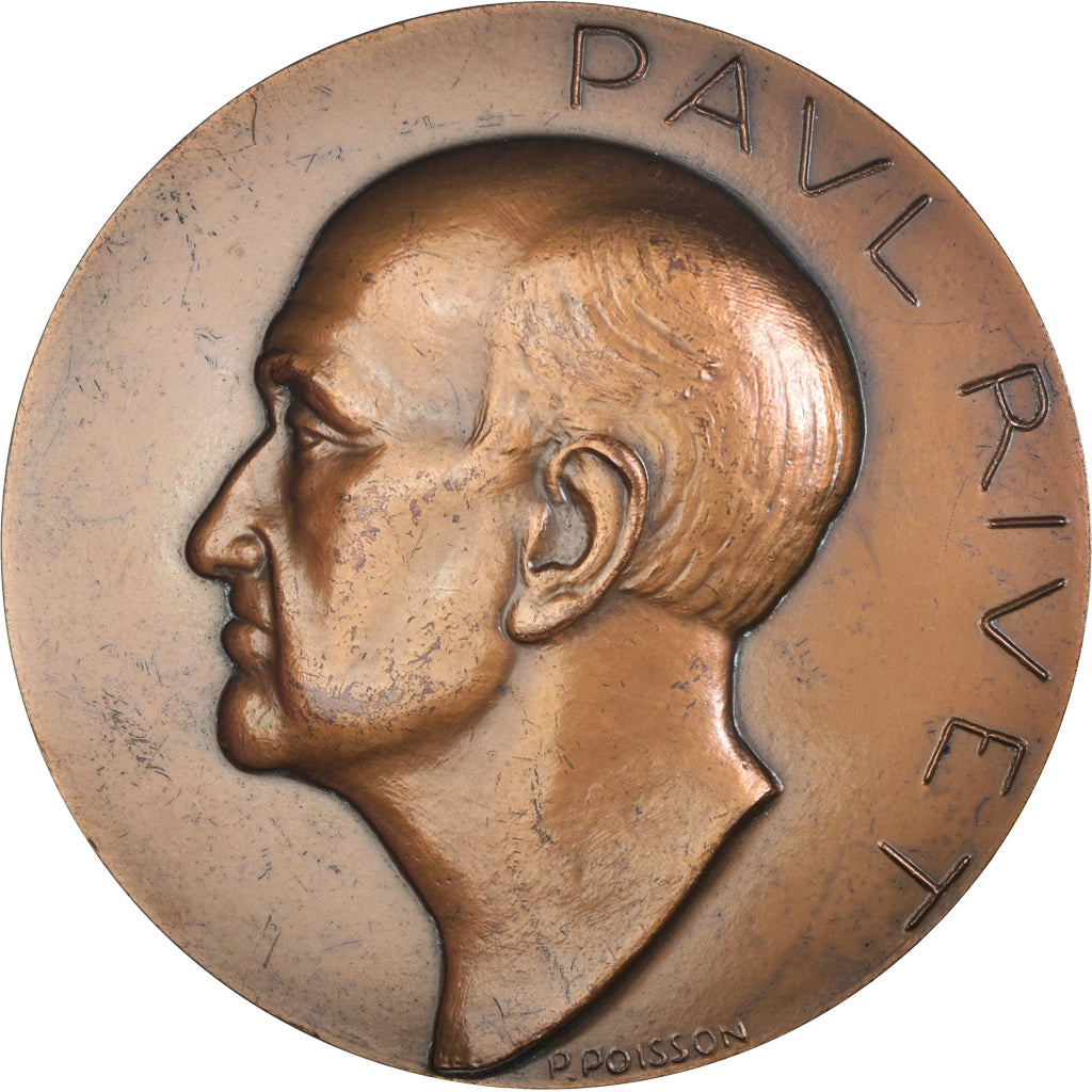 France, Medal, Medicine, Paul Rivet, 1983, Poisson, AU(55-58), Bronze