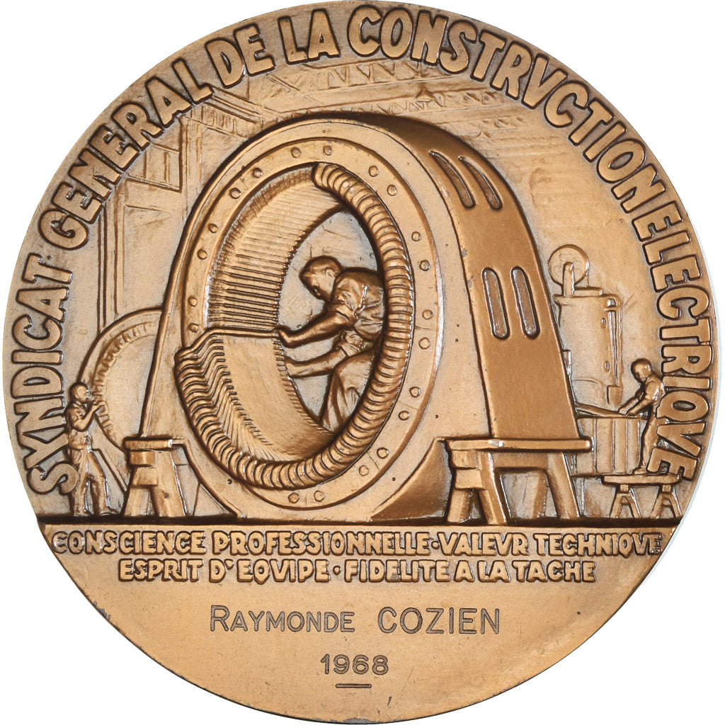 Francja, medal, Art Déco, Syndicat Général de la Construction Electrique