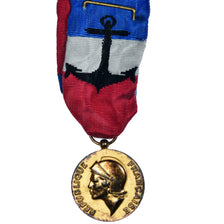 France, Honneur et Travail, Marine, Médaille, 1988, Excellent Quality, Vermeil