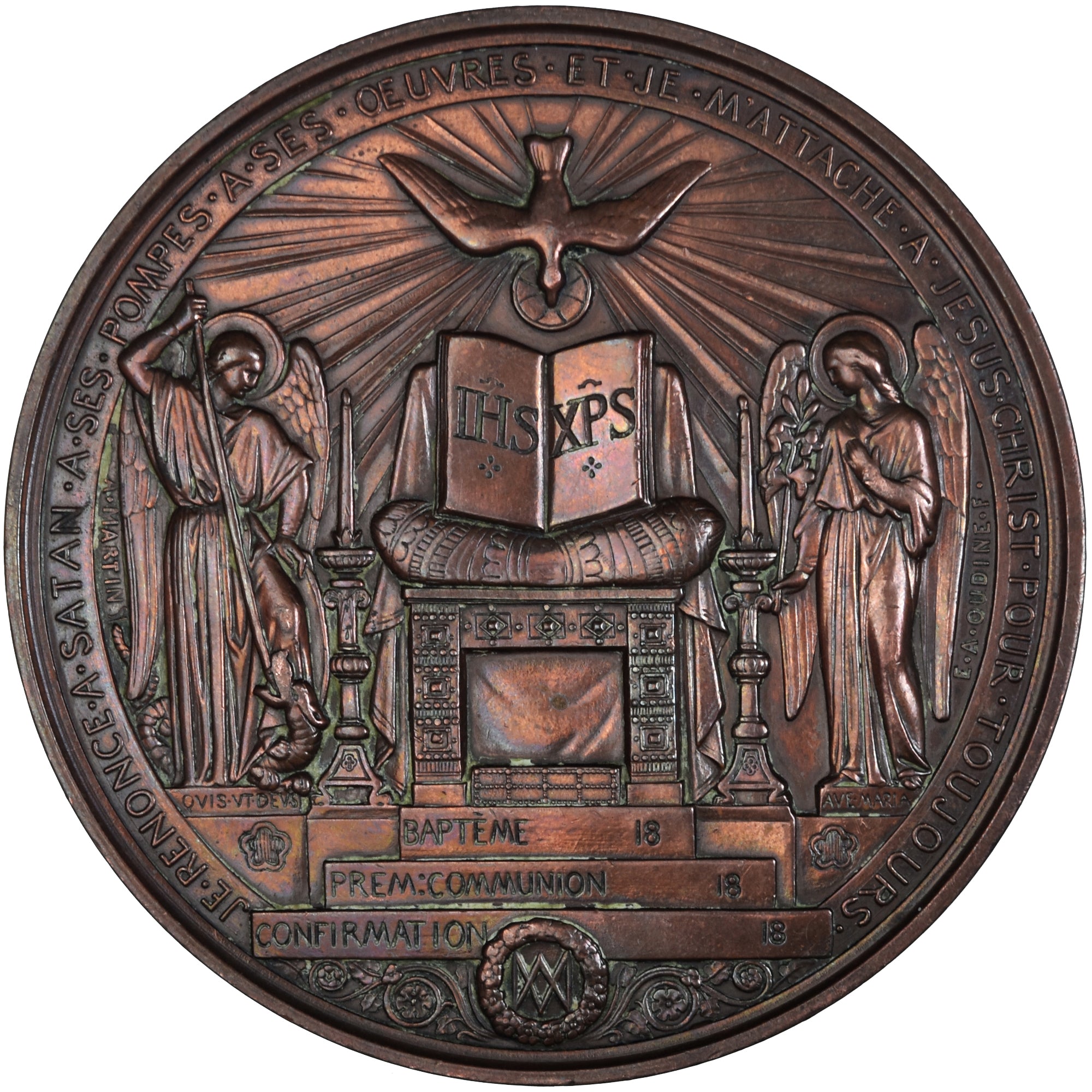 France, Medal, Baptème, Première Communion et Confirmation, Religions &