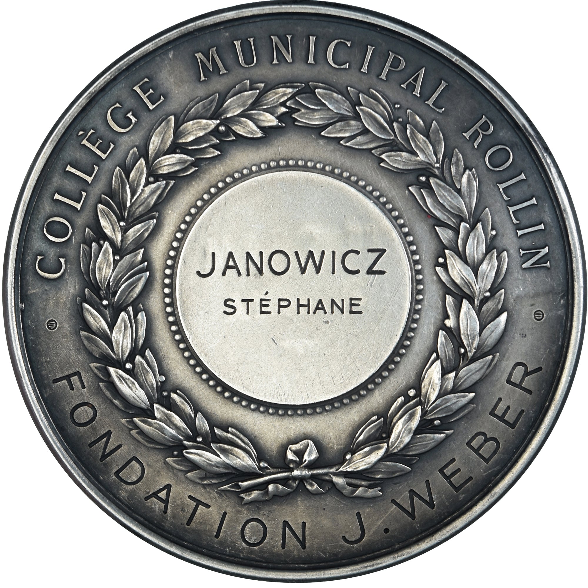 Frankrijk, Medaille, College Municipal Rollin, Fondation J. Weber, O.Roty, PR+
