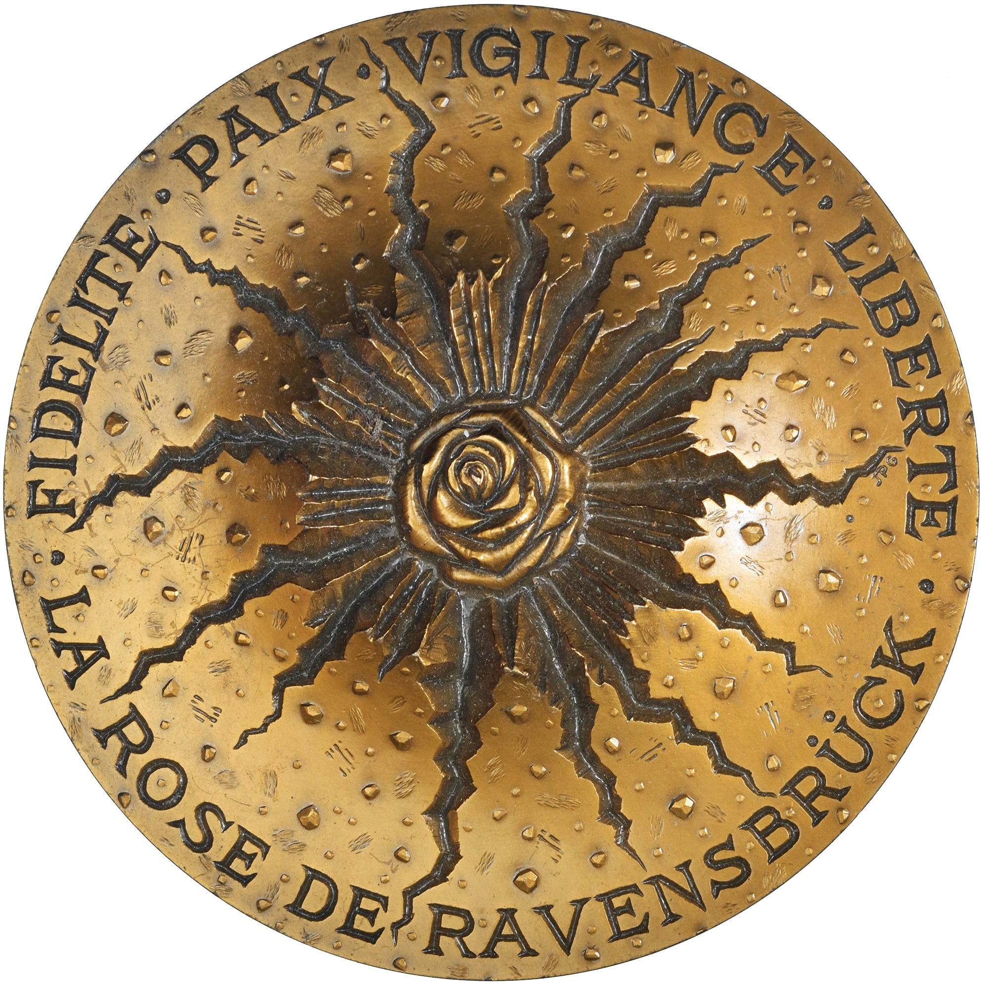 Francja, medal, La Rose de Ravensbrück, WAR, 1984, Gendis, MS(64), Brązowy