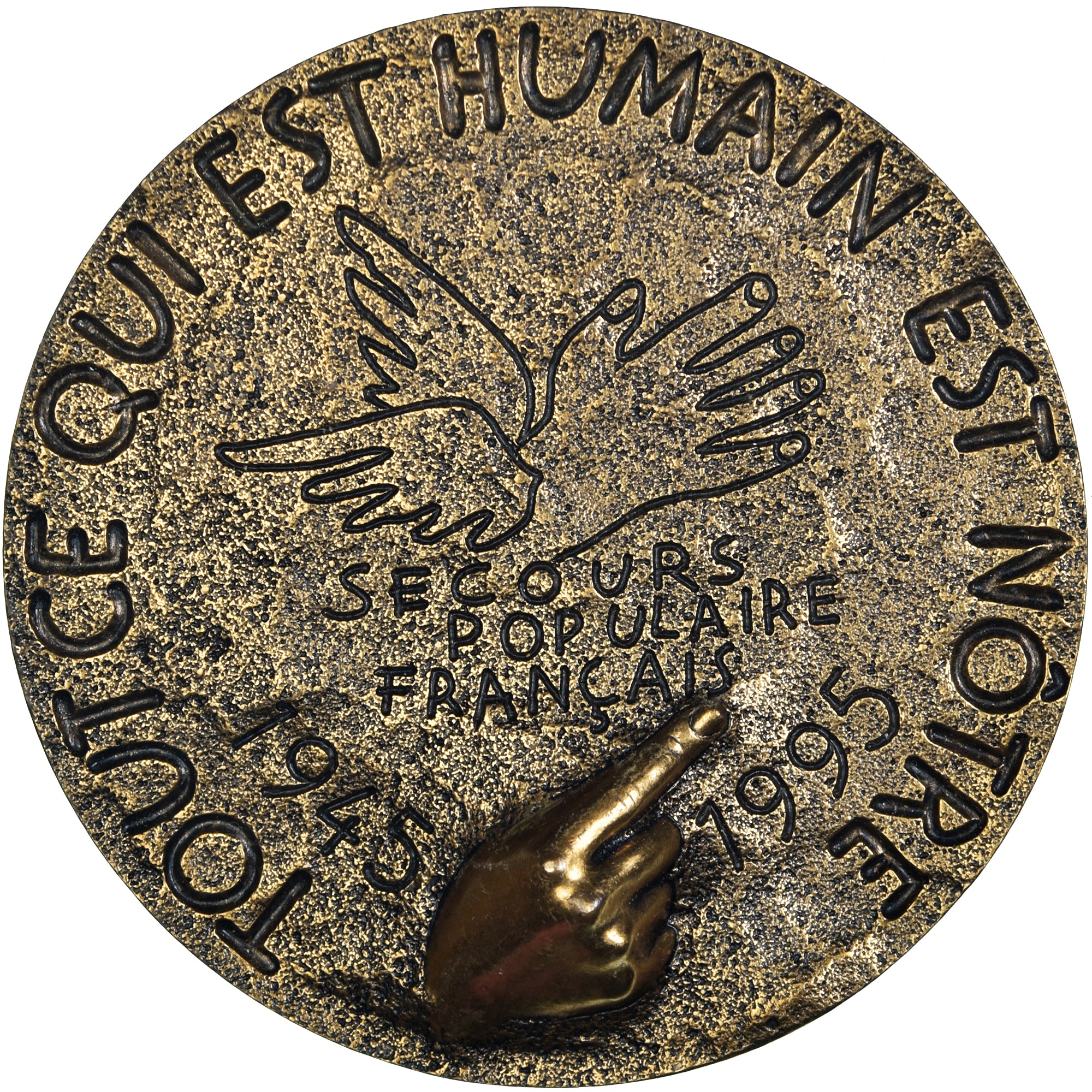 France, Medal, Secours Populaire Français, Society, 1995, MS(63), Bronze