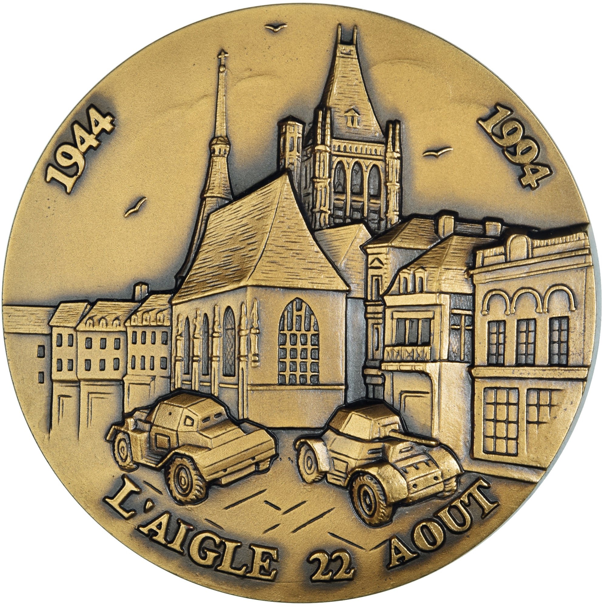 Francja, medal, L'Aigle, 22 Août, WAR, 1994, Pichard, MS(65-70), Bronze