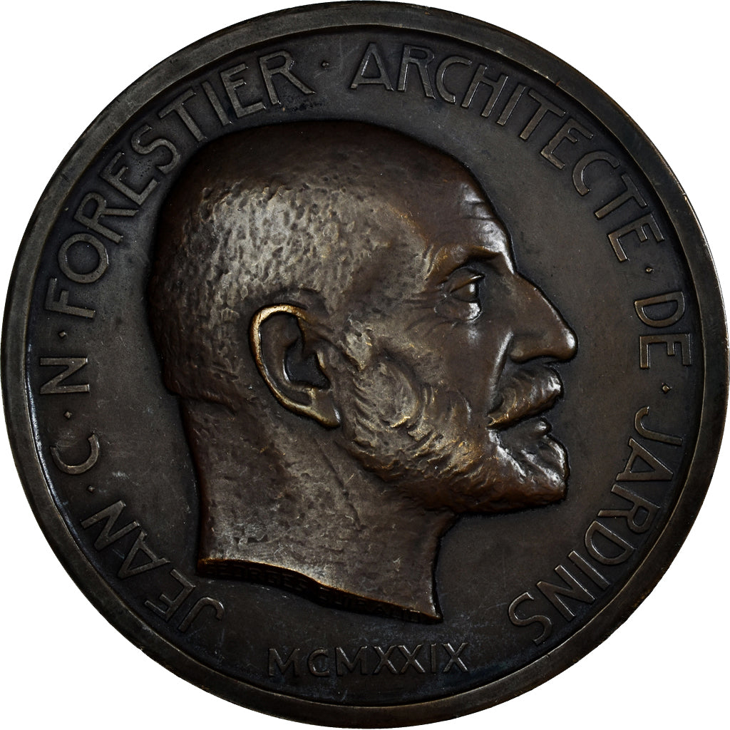 France, Medal, Jean Forestier, Architecte de Jardins, Arts & Culture, 1929