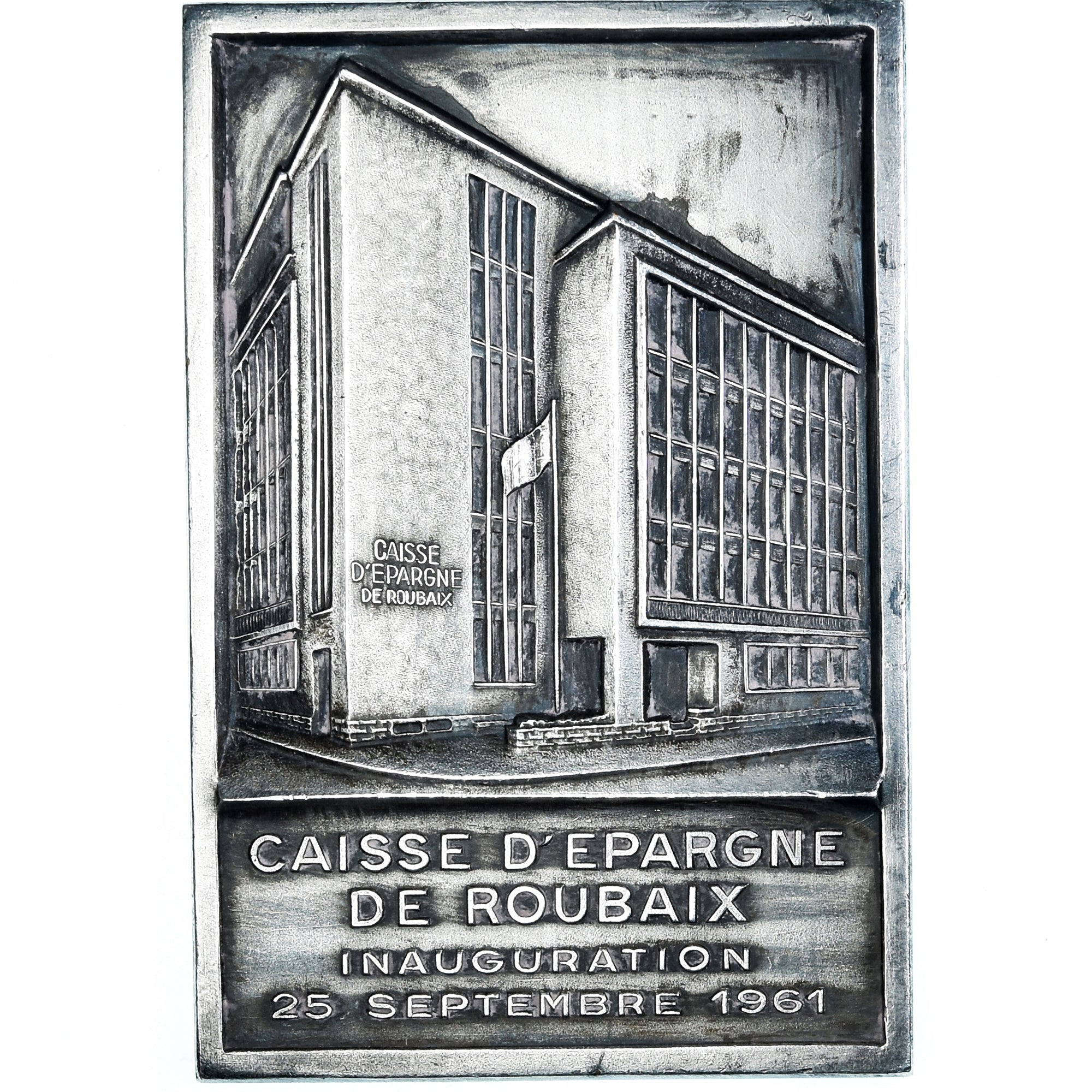 Frankreich, Medaille, Caisse d'Epargne de Roubaix, Inauguration, Bank, 1961