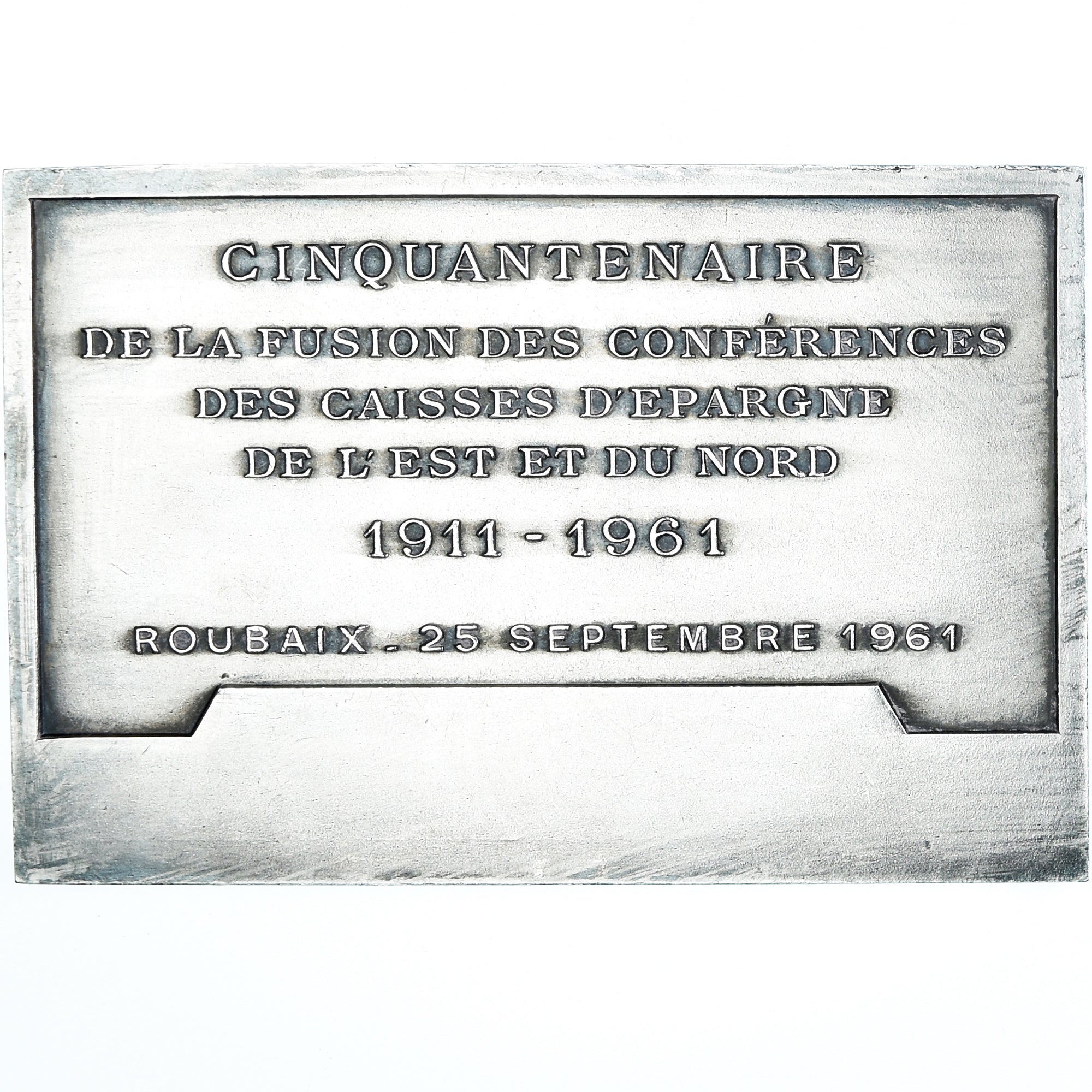 Francja, medal, Caisse d'Epargne de l'Est et du Nord, 50 Ans, Bank, 1961