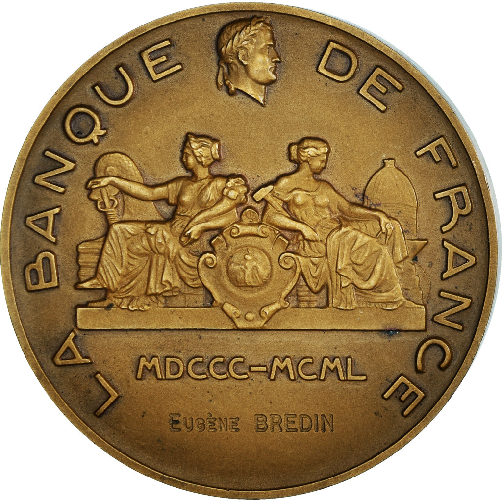 France, Medal, La Banque de France, La Sagesse fixe la Fortune, 1950, Dumarest