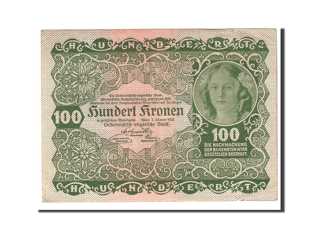 Banknote, Austria, 100 Kronen, 1922, 1922-01-02, KM:77, EF(40-45)