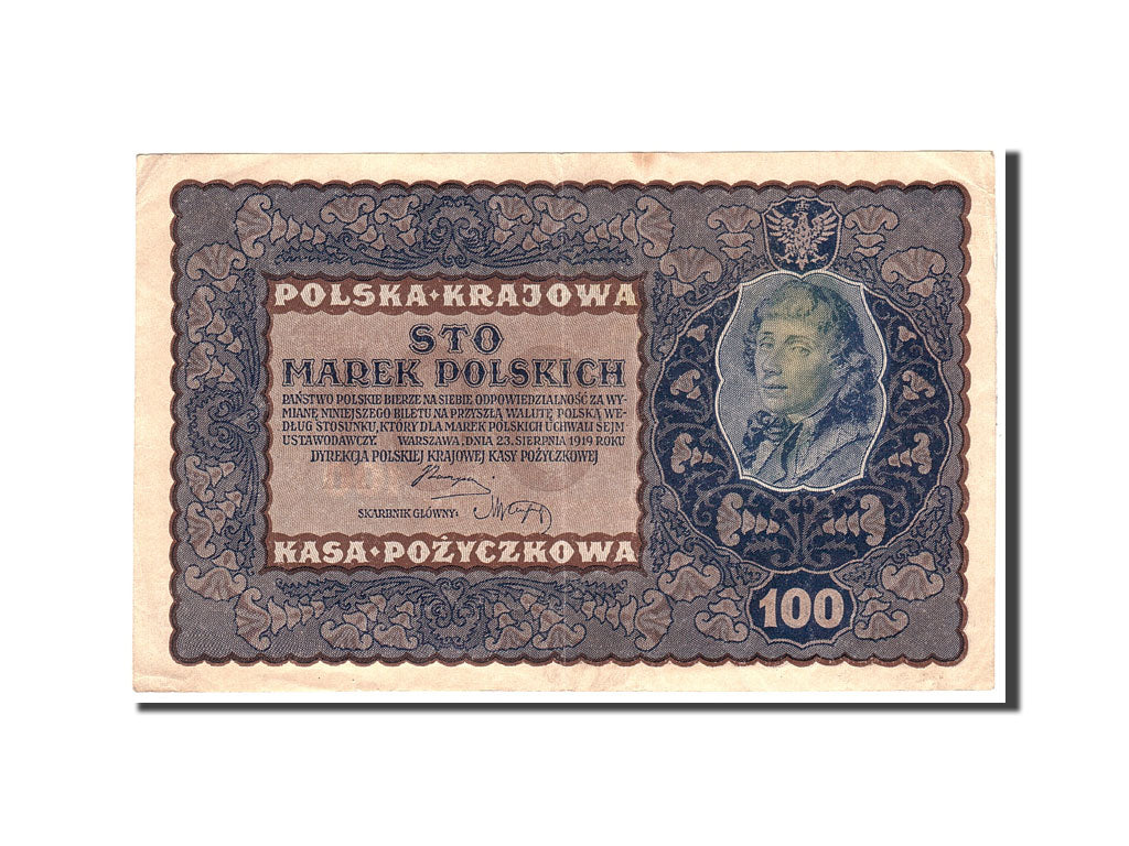Poland, 100 Marek, 1919, 1919-02-15, KM:17a, AU(50-53)
