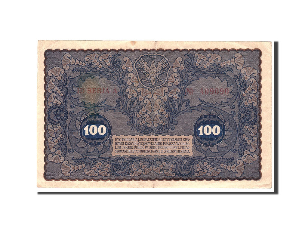 Poland, 100 Marek, 1919, 1919-02-15, KM:17a, AU(50-53)