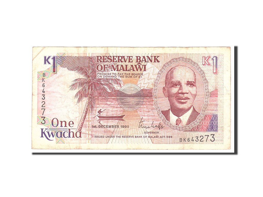 Malawi, 1 Kwacha, 1990, 1990-12-01, KM:23a, VF(20-25)