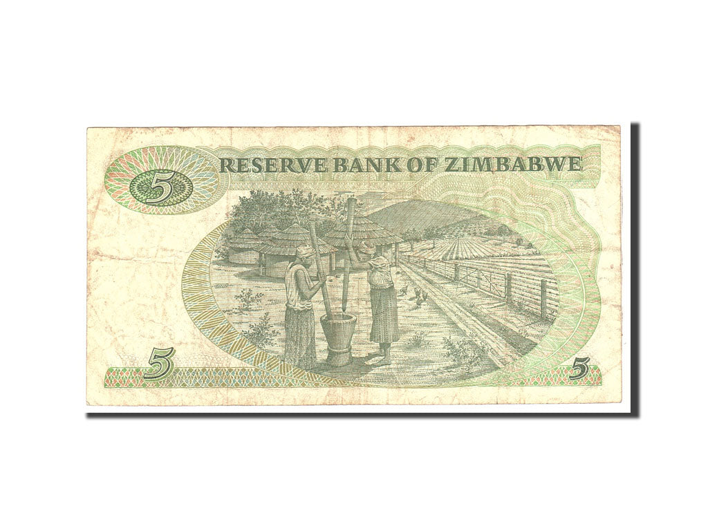 Zimbabwe, 5 Dollars, 1980, Undated, KM:2c, VG(8-10)