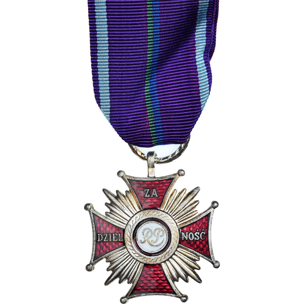 Poland, Croix du Mérite pour Bravoure, Medal, Uncirculated, Silvered bronze, 42