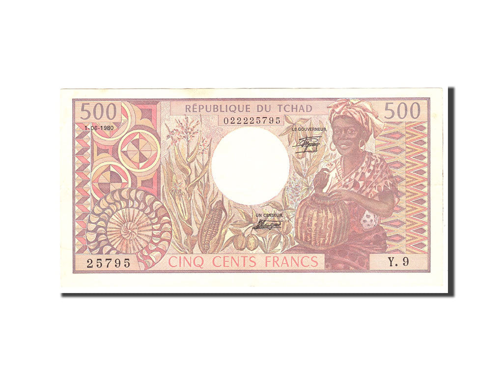 Chad, 500 Francs, 1980, 1980-06-01, KM:6, EF(40-45)