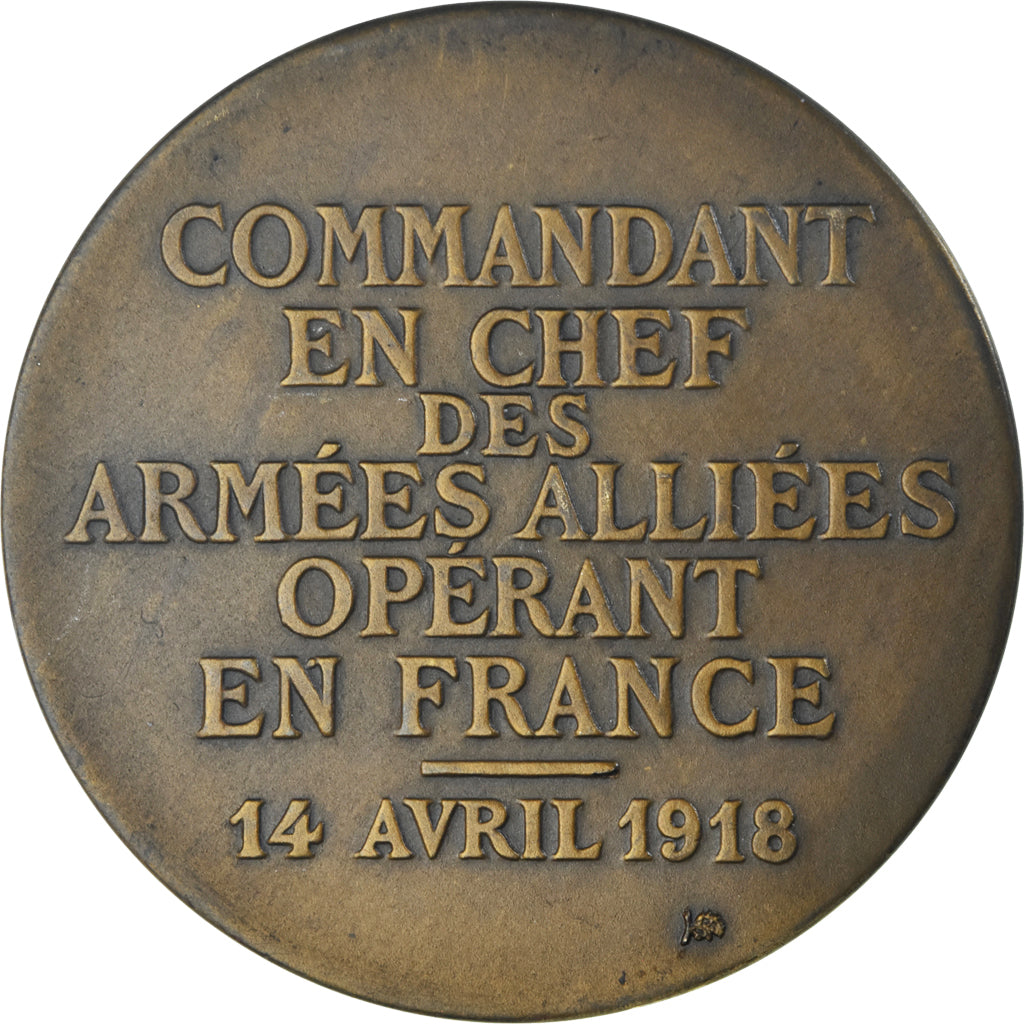 France, Medal, Maréchal Foch, Commandant des Armées, WAR, 1918, Aug.Maillard