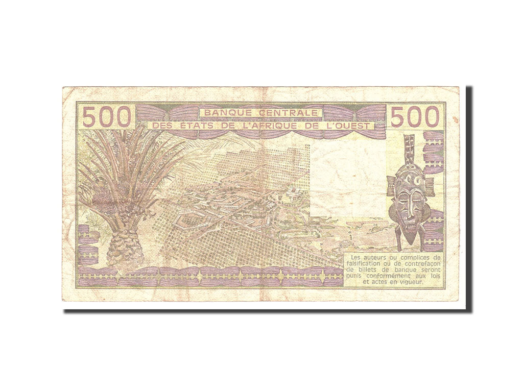 Banconote, Stati dell'Africa occidentale, 500 Francs, 1985, KM:706Kh, Undated, B