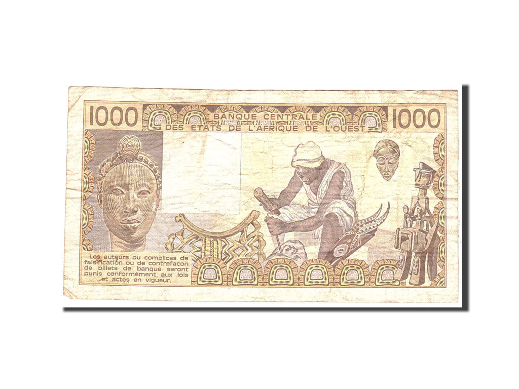 Banconote, Stati dell'Africa occidentale, 1000 Francs, 1986, KM:707Kg, Undated
