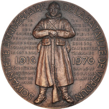 France, Medal, 60ème Anniversaire de la Bataille de Verdun, WAR, 1976