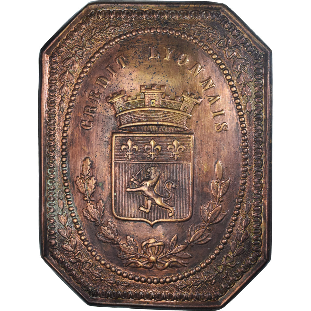 France, Medal, Plaque de Fonction de Garçon de Recette, Crédit Lyonnais, Bank