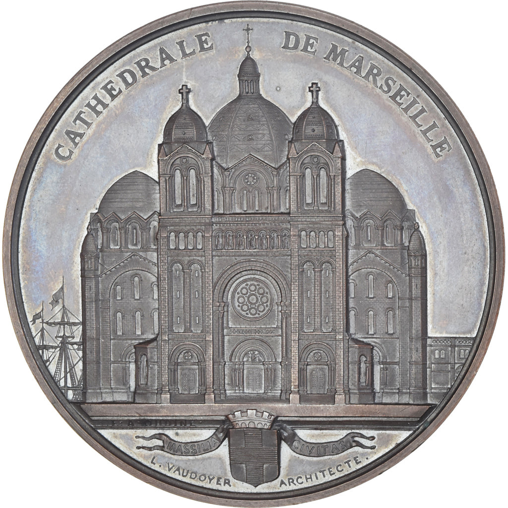França, medalha, Napoléon III, Cathédrale de Marseille, História, 1855