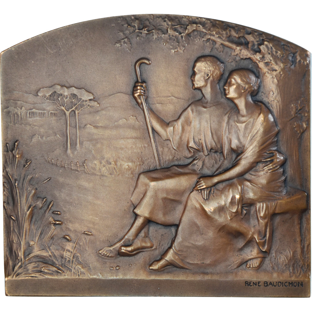 França, medalha, Mariage, Noces d'or, 1922, Baudichon, MS(63), Bronze