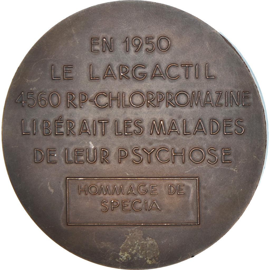 Francia, medaglia, Docteur Philippe Pinel, Largactil, Medicine, 1950, Fleury