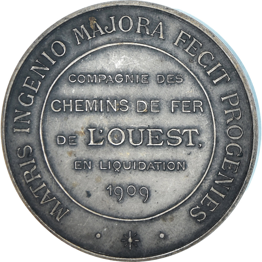 France, Medal, Liquidation de la Compagnie des Chemins de Fer de l'Ouest, 1909