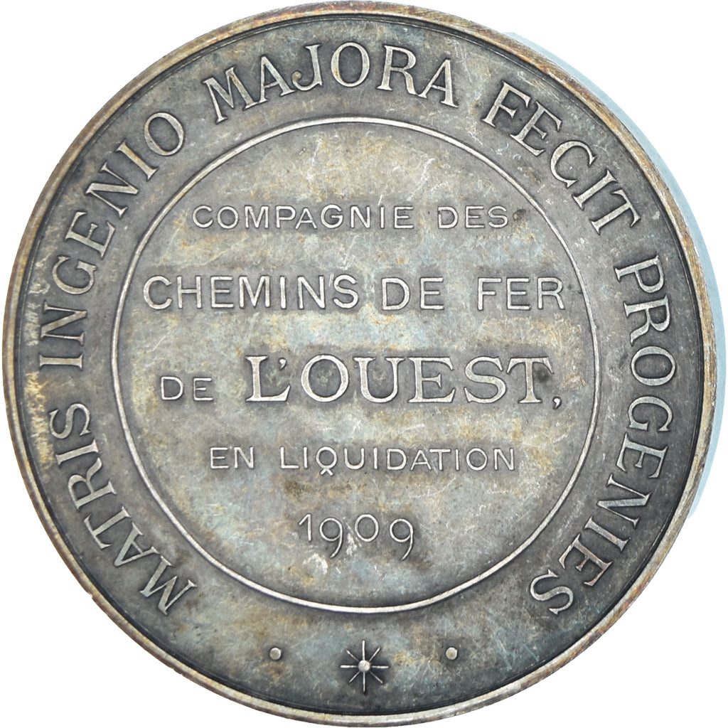 France, Medal, Liquidation de la Compagnie des Chemins de Fer de l'Ouest, 1909