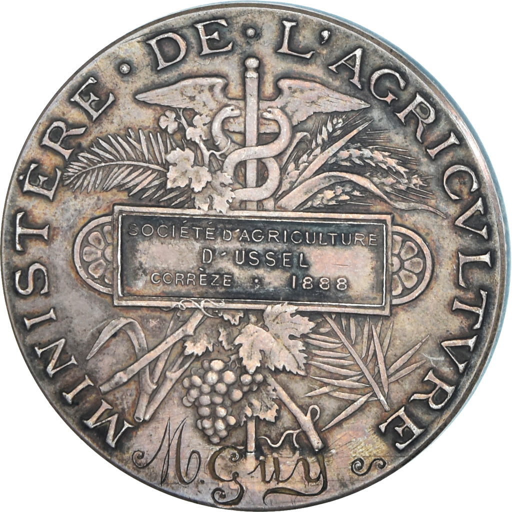 France, Medal, Société d'Agriculture d'Ussel, Corrèze, 1888, MS(60-62)