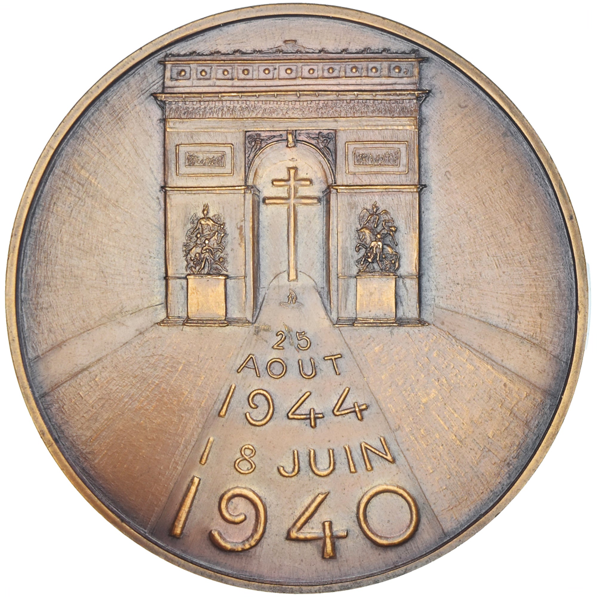 France, Medal, Charles De Gaulle, Arc de Triomphe, History, 1945, Rivaud