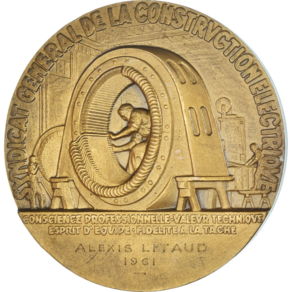 France, Medal, Art Déco, Syndicat Général de la Construction Electrique