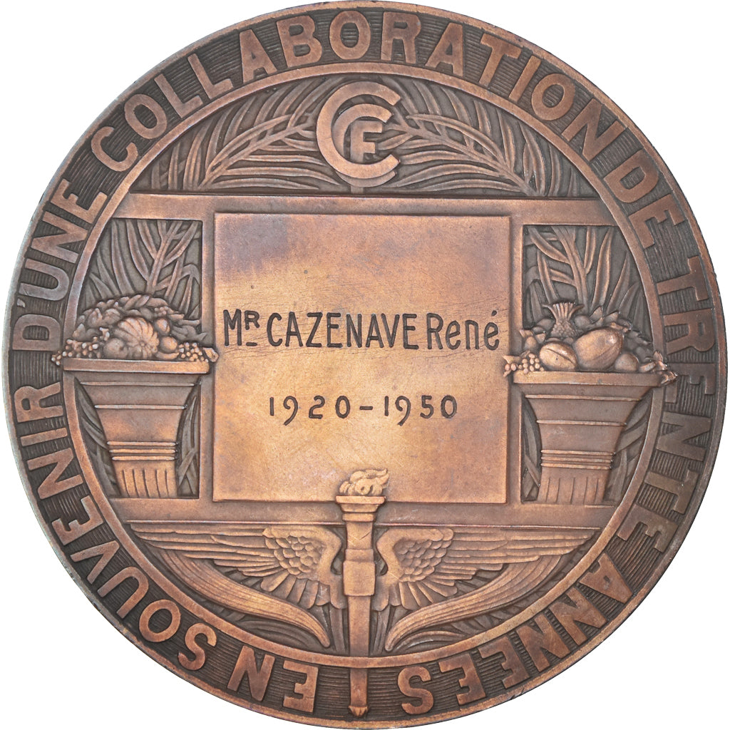 France, Medal, Crédit Commercial de France, Bank, 1950, Bazor, MS(60-62)