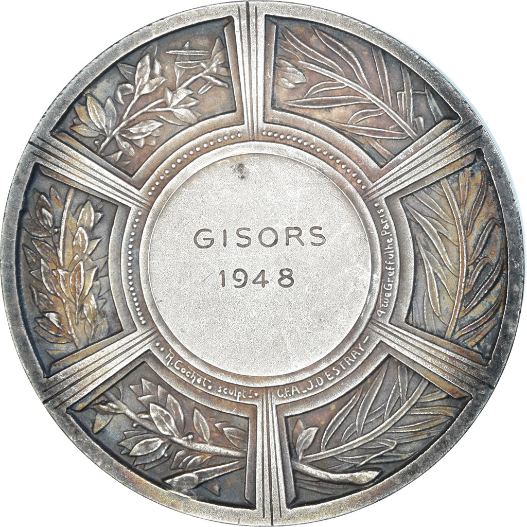 Francia, medaglia, Art Déco, Femme aux Epis de Blé, 1948, Bazor, BB+, Bronzo