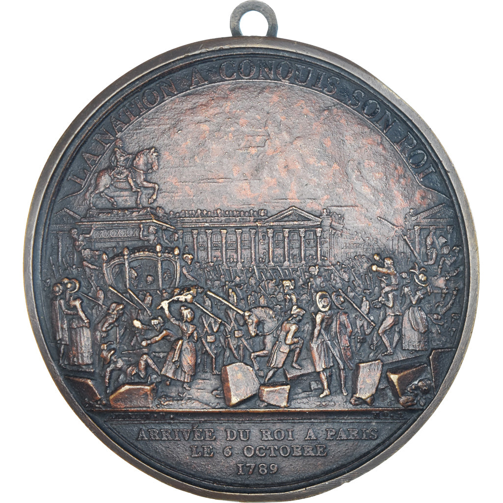 France, Medal, Constitution, Arrivée du Roi à Paris, History, 1789, Andrieu