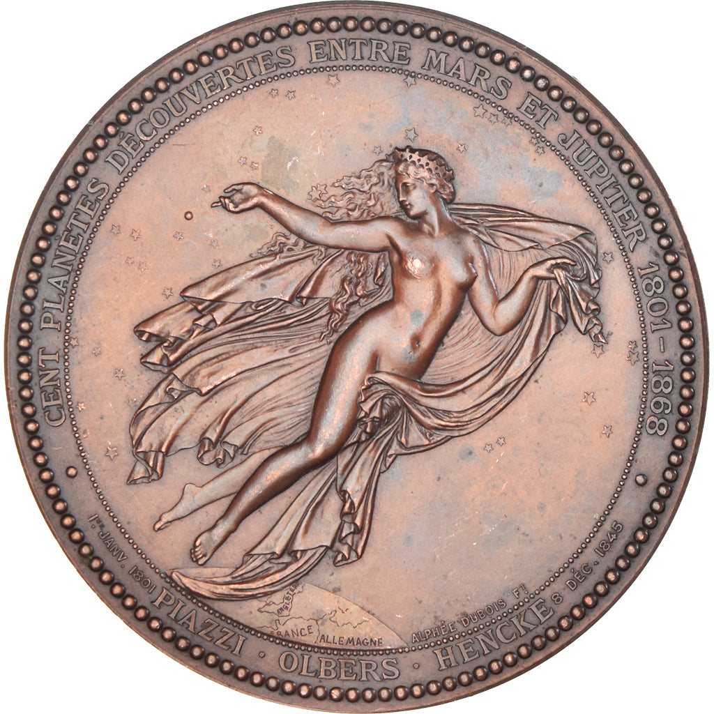 France, Medal, Cent Planètes Découvertes par Hind, Goldschmidt et Luther
