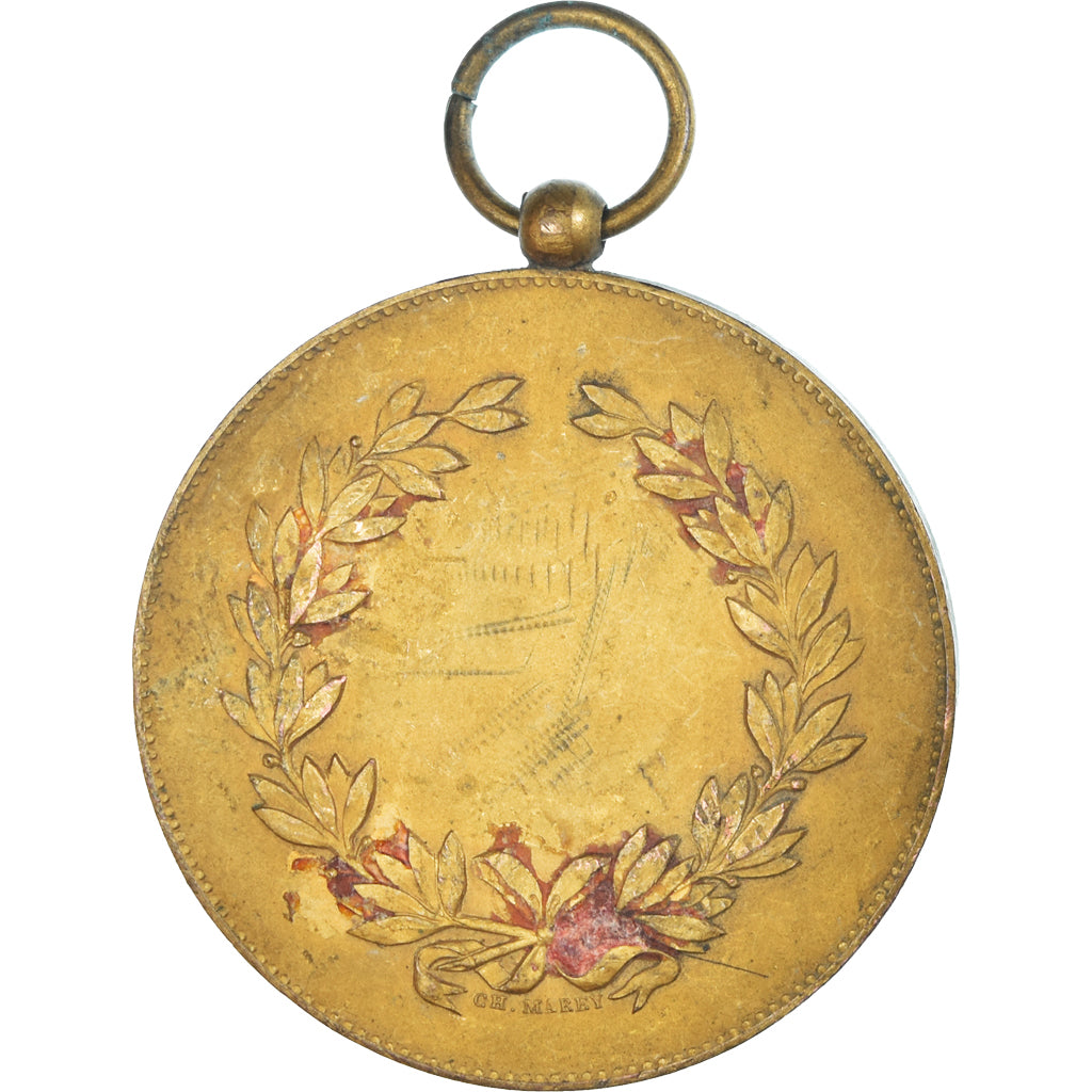 Francia, medalla, Marianne, République Française, Marey, BC+, Bronce dorado