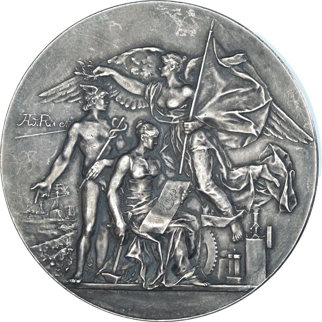 France, Médaille, Beaux-Arts, 1897, Rivet, TTB+, Bronze argenté