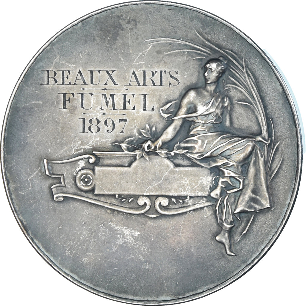 France, Médaille, Beaux-Arts, 1897, Rivet, TTB+, Bronze argenté