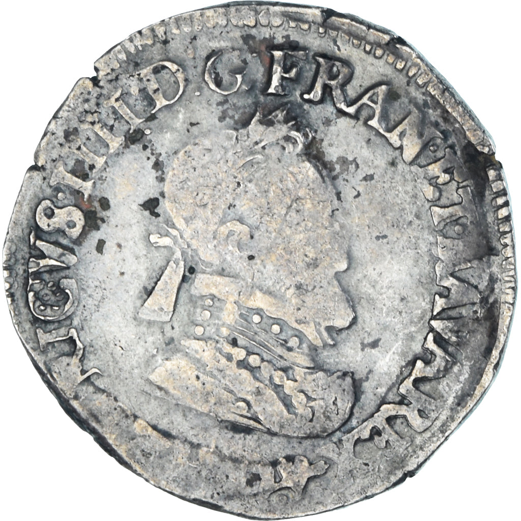 Coin, France, Henri IV, 1/2 Franc, 1604, Lyon, VF(30-35), Silver, Sombart:4778