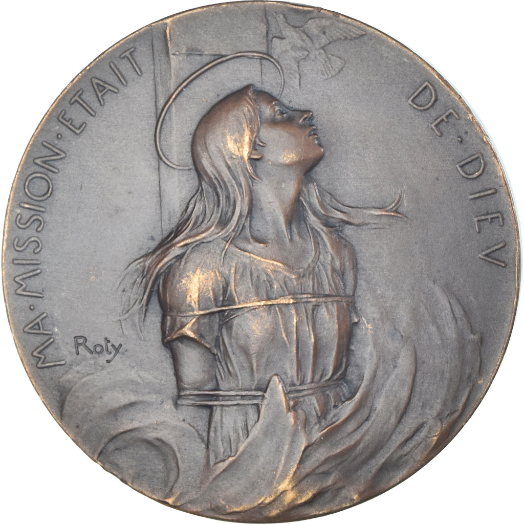 France, Medal, Jeanne d'Arc, History, O.Roty, AU(55-58), Bronze