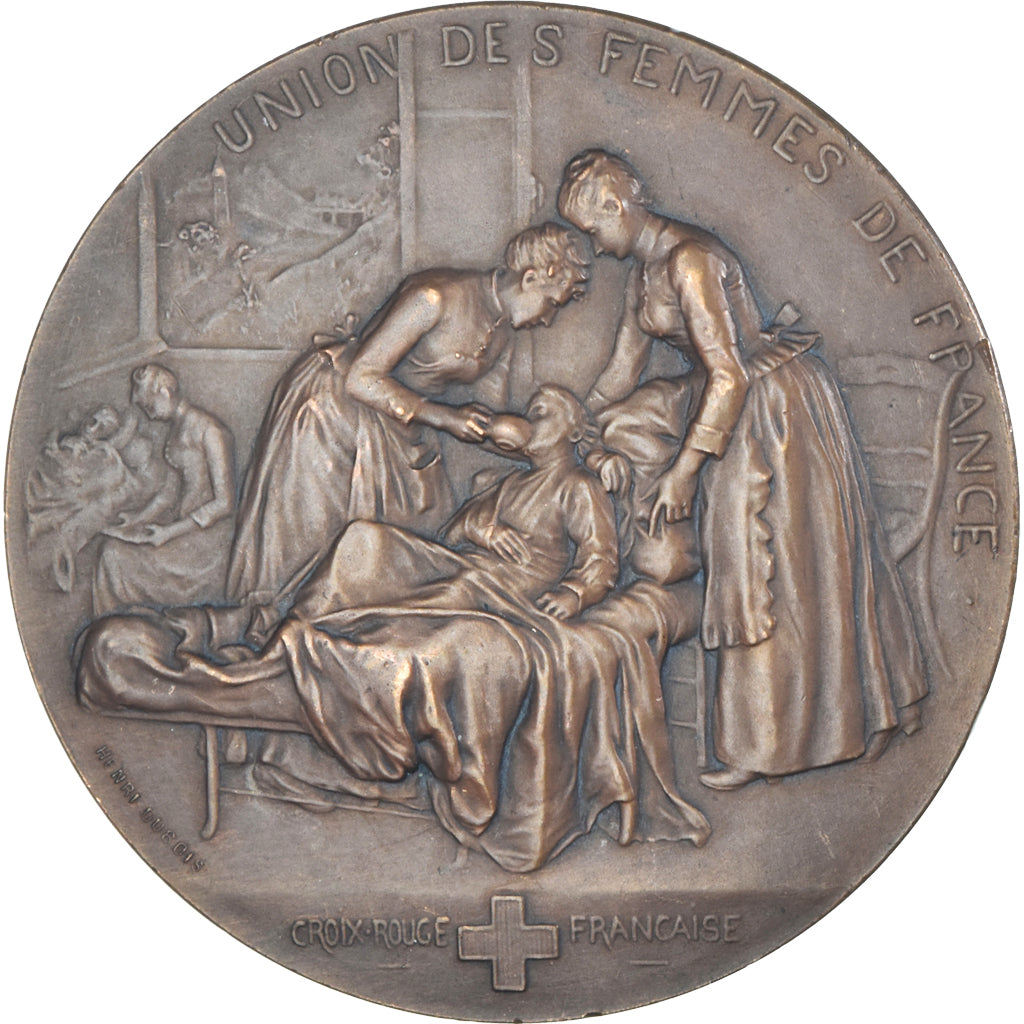Francia, medalla, Croix Rouge, Union des femmes de France, 1907, Dubois.H, EBC