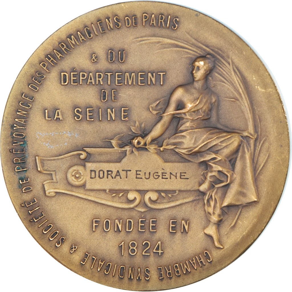 France, Medal, Syndicat des Pharmaciens de Paris, Seine, Lenoir, AU(55-58)