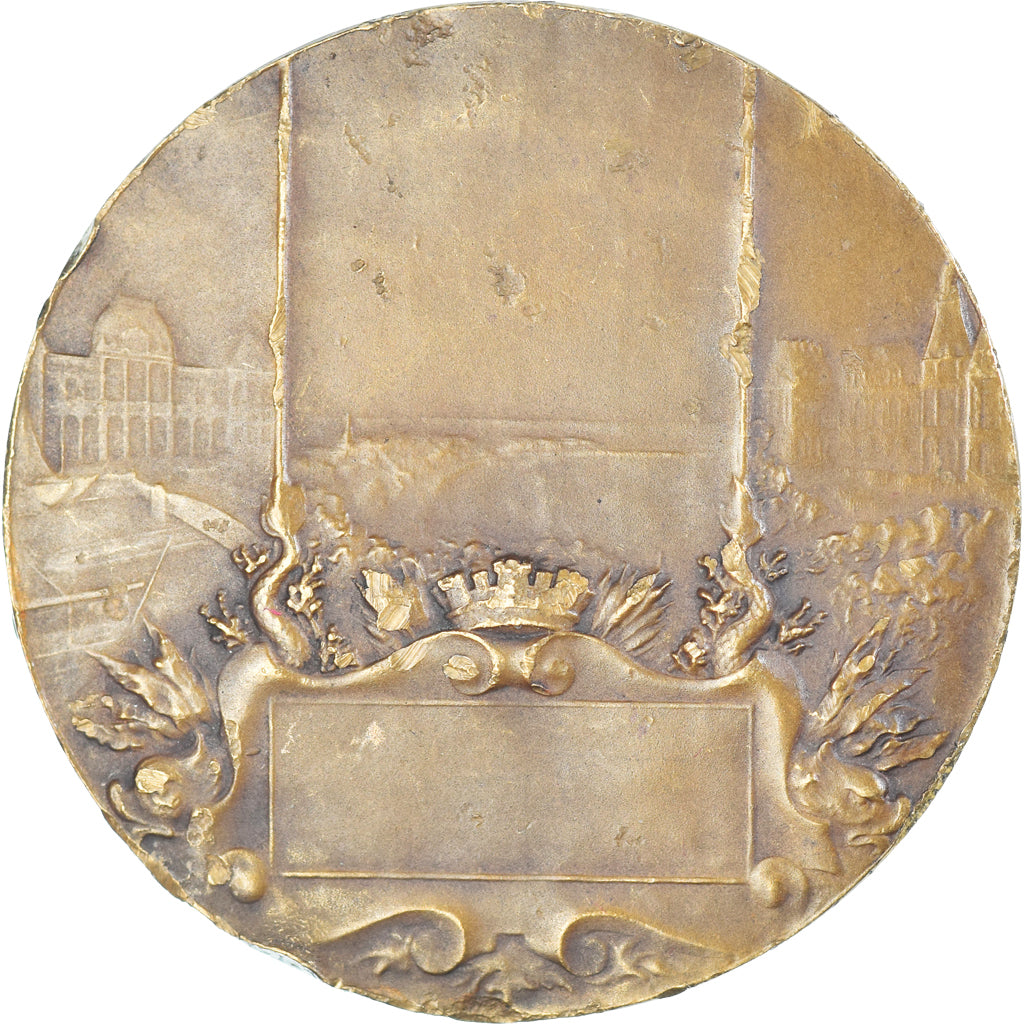 France, Medal, Ville du Havre, Hippolyte Lefèbvre, Art nouveau, VG(8-10)