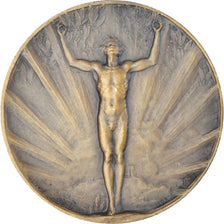 Francia, medalla, Homme nu, Soleil Rayonnant, 1923, Raoul Bénard, EBC, Bronce