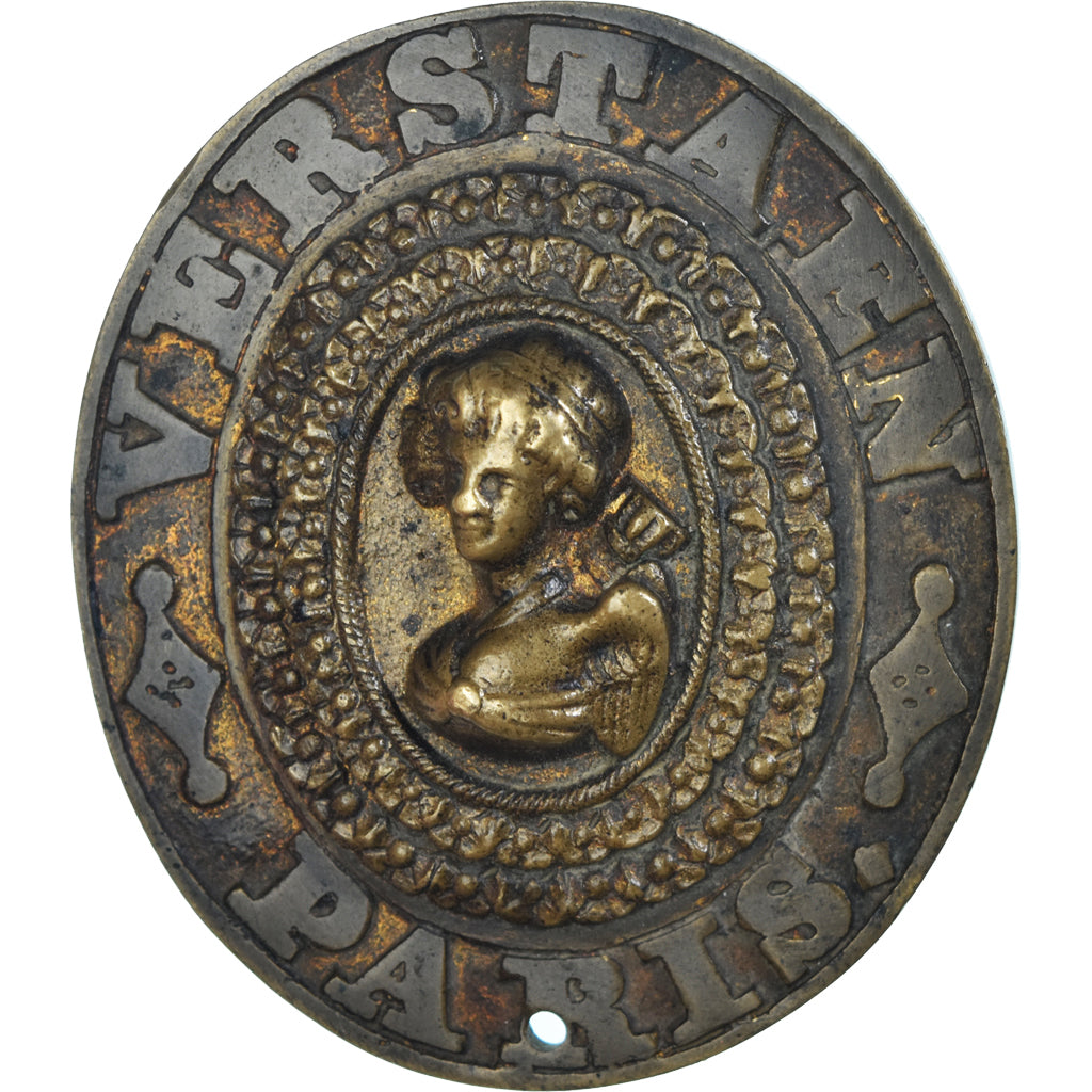 Francia, medalla, Plaque de Coffre-Fort, Verstaen, Paris, MBC, Latón