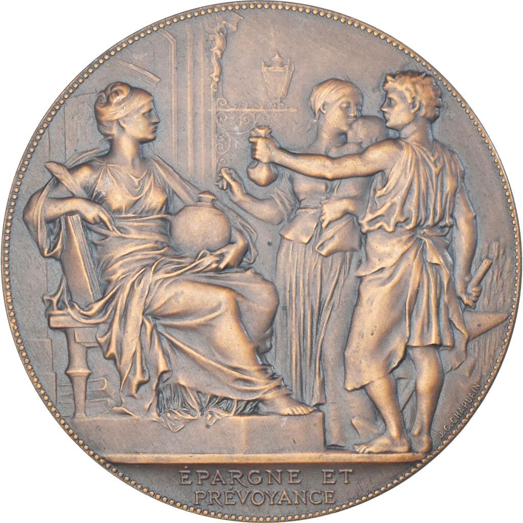 Francia, medaglia, Caisse d'épargne et de prévoyance de Paris, Bank, 1914