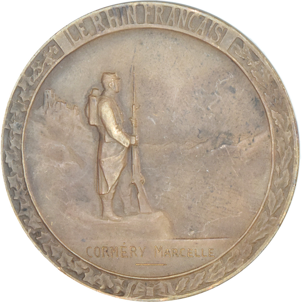 França, medalha, Le Rhin Français, WAR, 1914-1918, Lamourdedieu, AU(50-53)