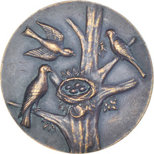 France, Medal, Oiseaux, Nid, Animalière, Mattei, EF(40-45), Bronze