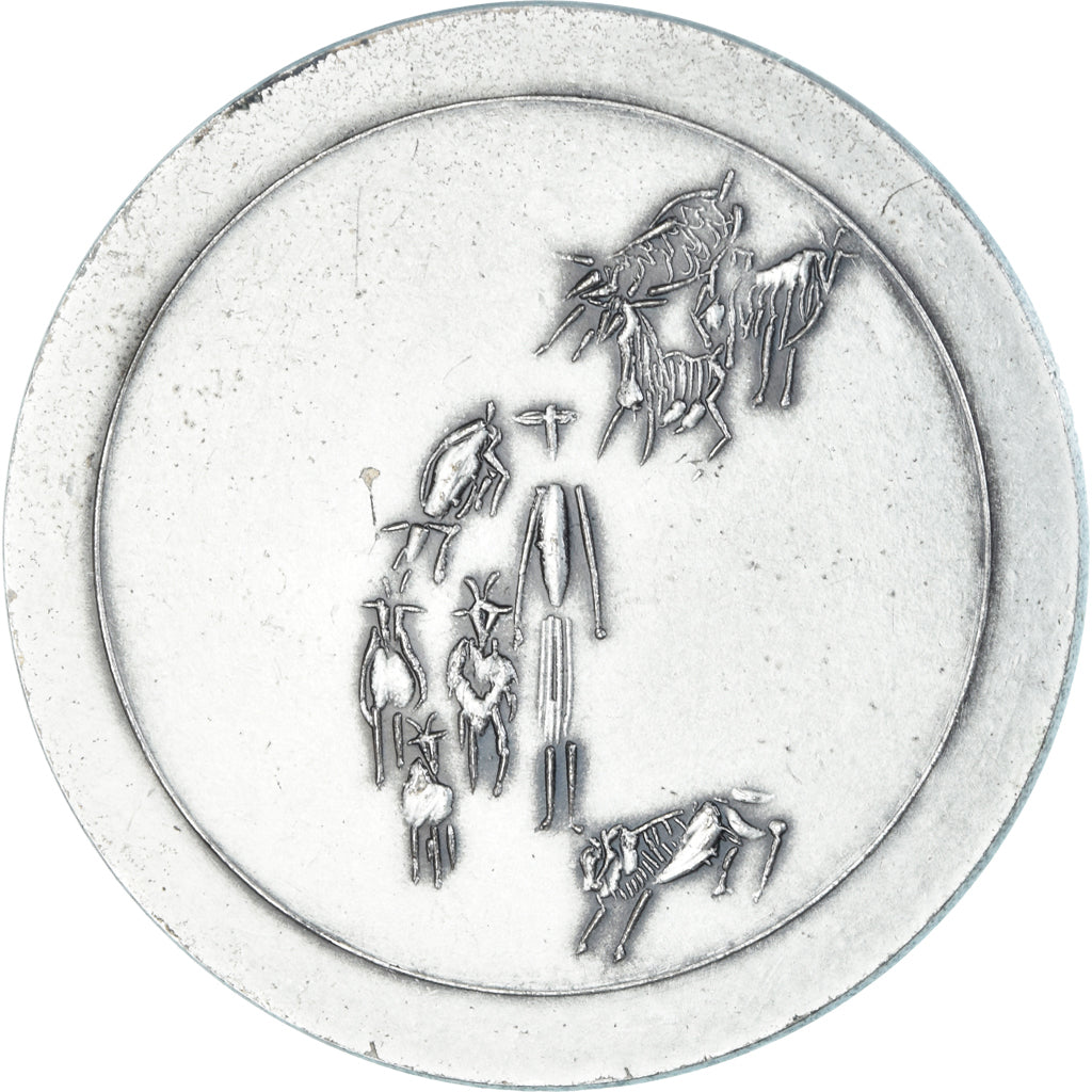 France, Médaille, Animalière, Chèvre, Auricoste, TTB+, Bronze argenté